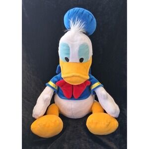 Authentic Disney Store Donald Duck 14 Inch Sitting Plush Blue Sailor Red Bow